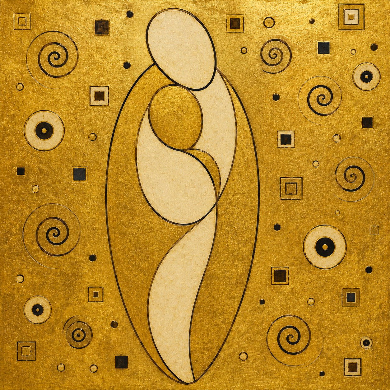 Mother and Child, Gold by Chromora Studio
