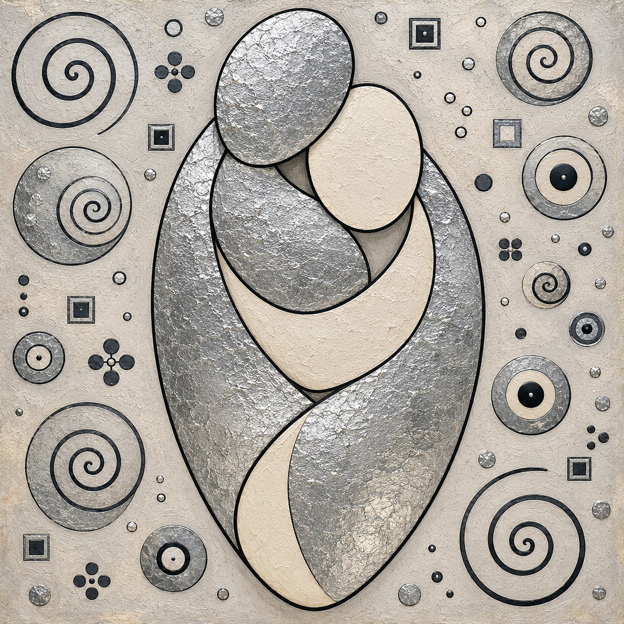 Mother and Child, Silver by Chromora Studio