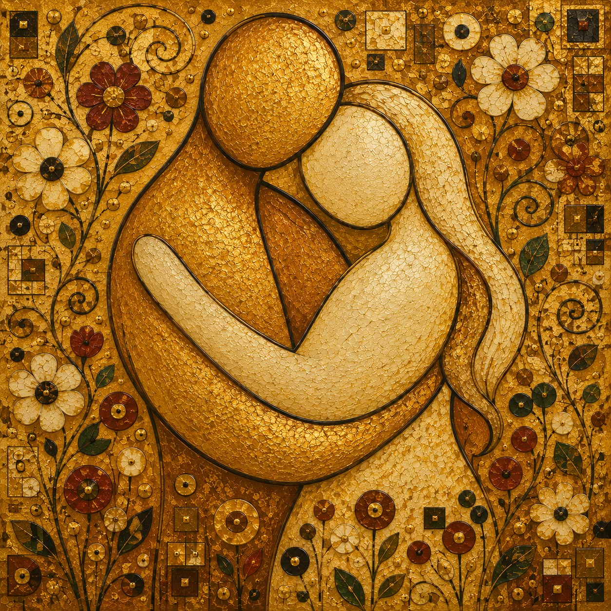 Lovers in Gold Mosaic by Chromora Studio