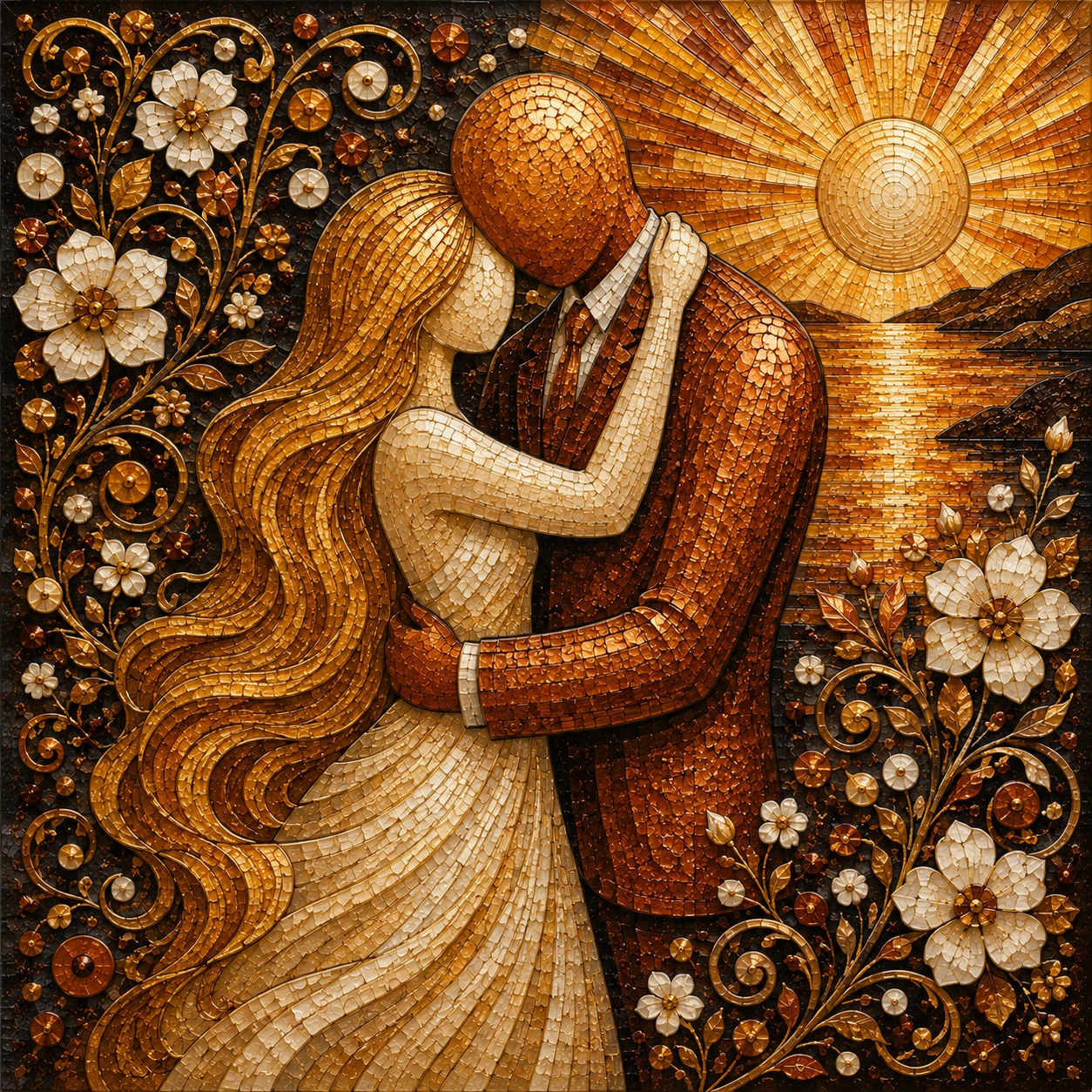 The Wedding at Sunset, Mosaic by Chromora Studio