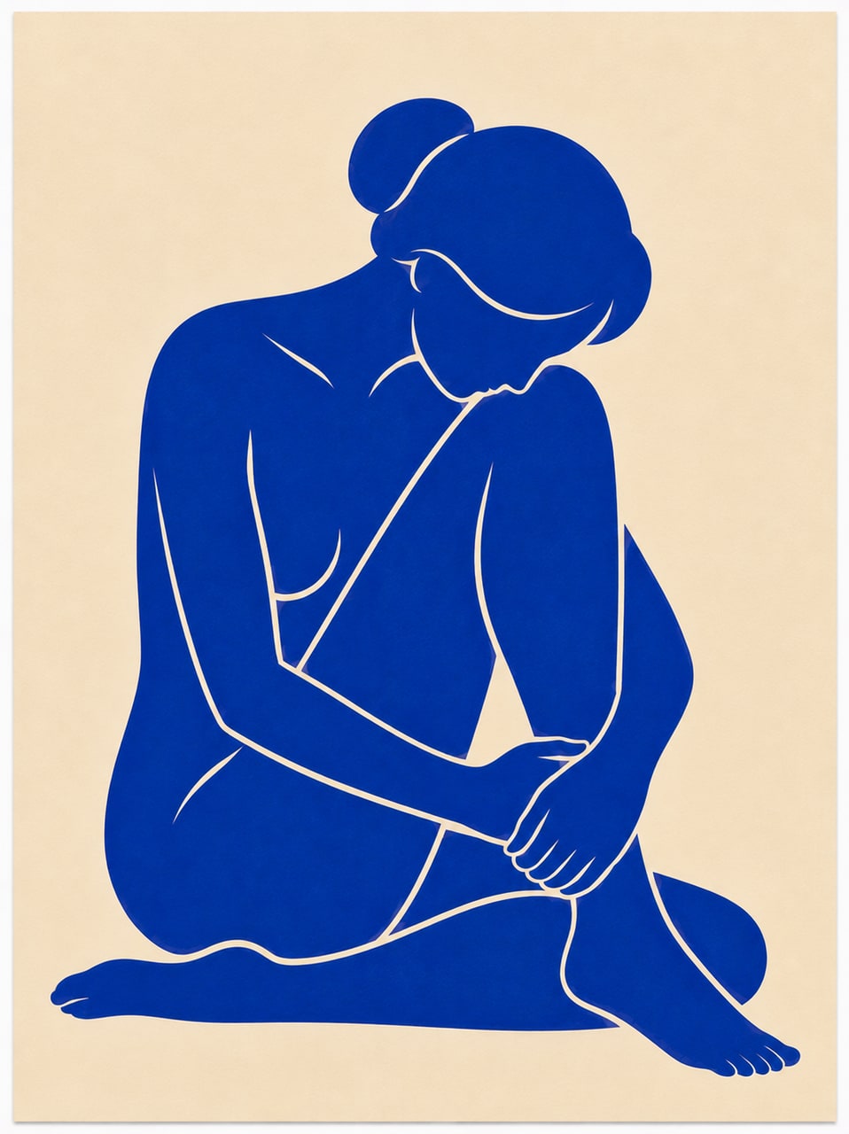 Blue Nude, Head Bowed by Chromora Studio