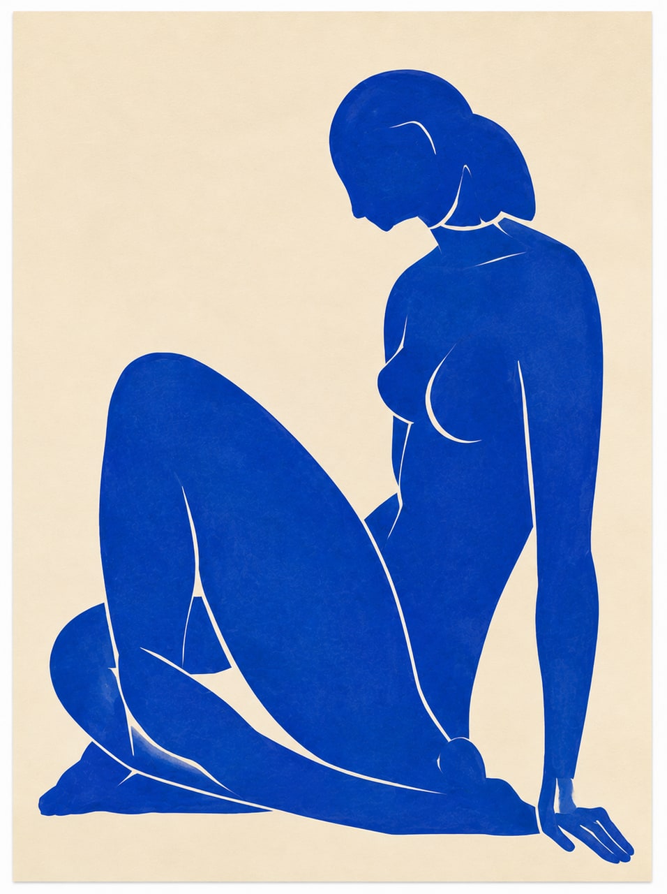 Blue Nude in Profile by Chromora Studio