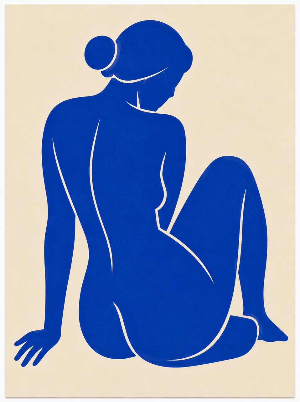Blue Nude, Seated Back by Chromora Studio
