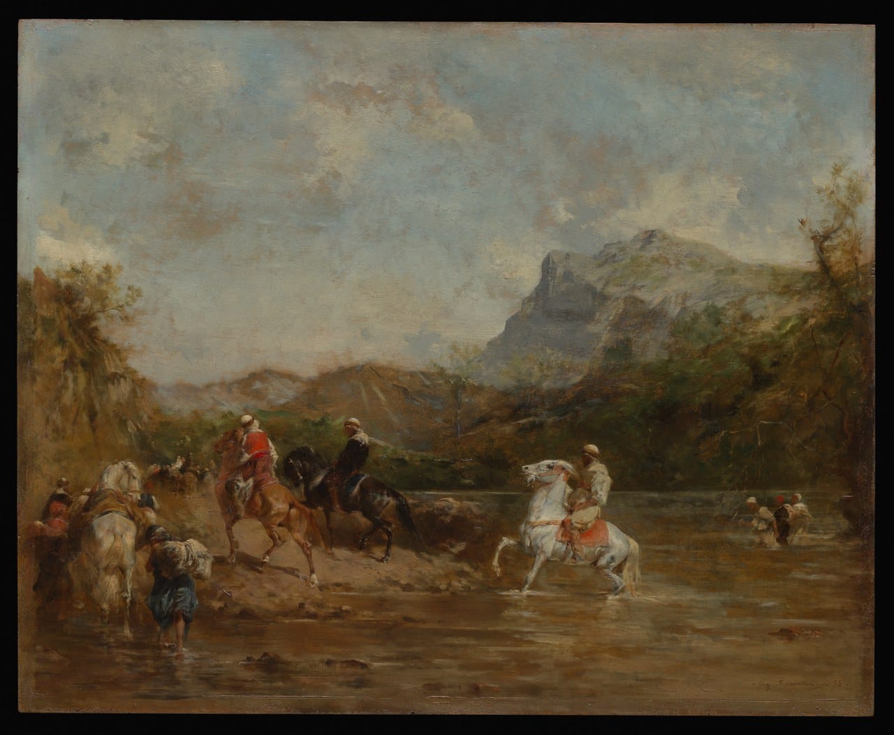 Arabs Crossing a Ford by Eugène Fromentin