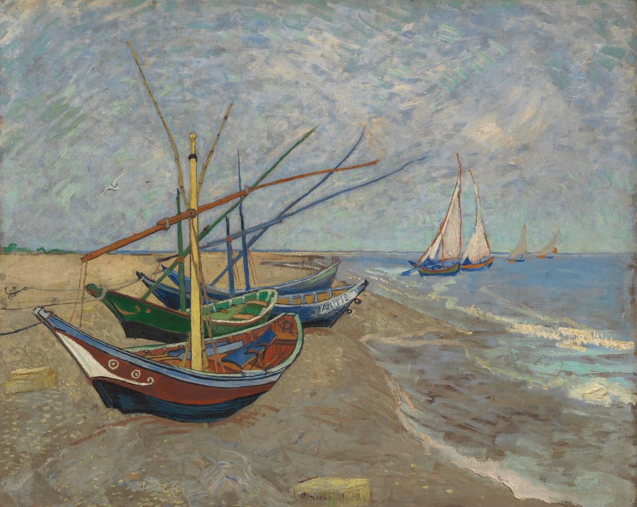Boats at Saintes-Maries by Vincent van Gogh