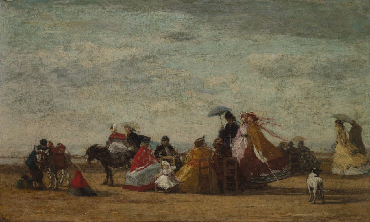 The Beach at Trouville by Eugène Boudin
