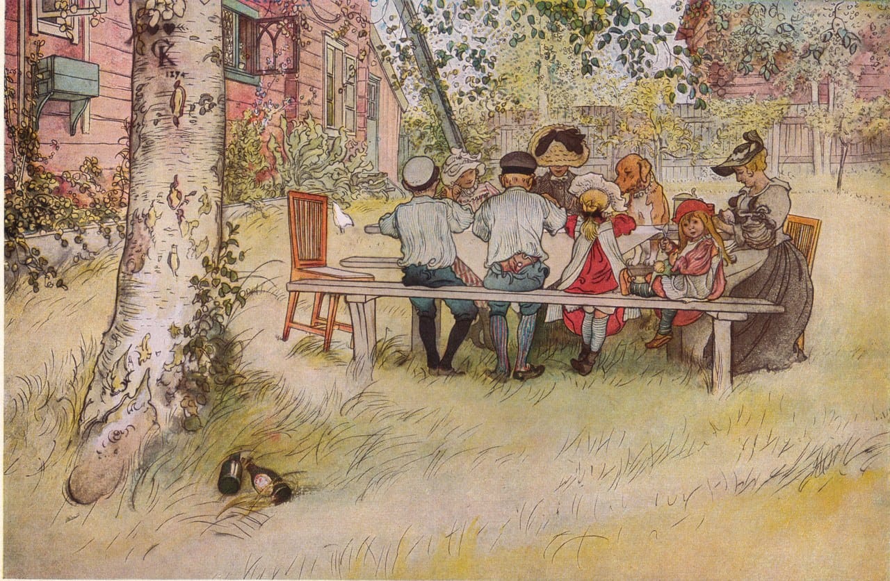 Breakfast Under the Big Birch by Carl Larsson