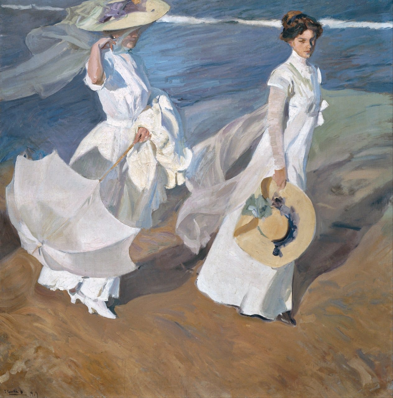 Walk on the Beach by Joaquín Sorolla