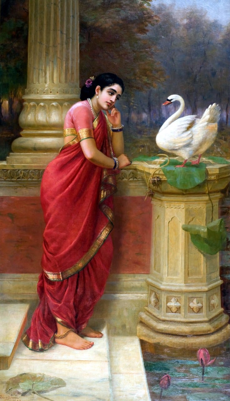 Damayanti and the Swan by Raja Ravi Varma