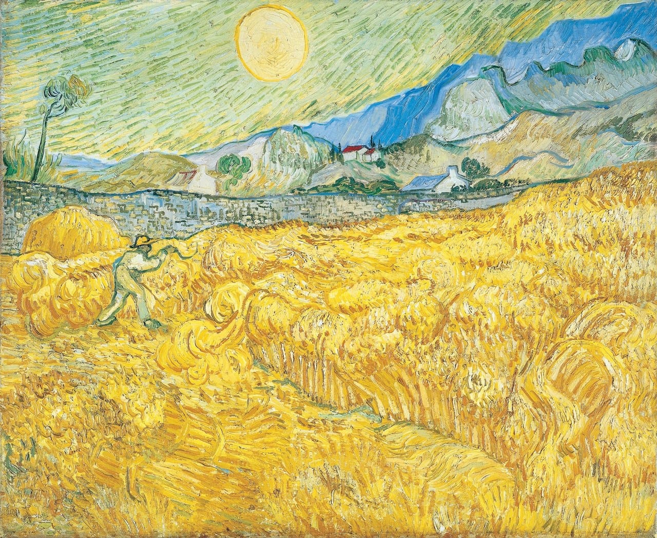 Wheat Field with a Reaper by Vincent van Gogh