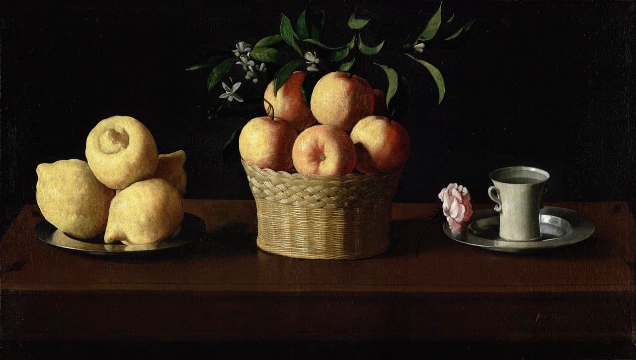 Still Life with Lemons, Oranges and a Rose by Francisco de Zurbarán